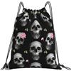 Generic Zaino con Coulisse Skull 02 Sportiva Zainetto Pieghevole Borsa con Coulisse Grande capacità Sacchetta Sportiva per Unisex Spiaggia Scuola