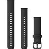Garmin Cinturino Originale Garmin per Forerunner 255S, 265S, Venu 3S, 2S, vivoactive 4S e vivomove 3S, 18mm, Sgancio rapido, Silicone, Black & Slate