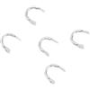 Drawup 50 connettori ad anello in rame a forma di U, fibbie in ottone per esche dure, per esche d'acqua dolce e salata, 6 x 6 mm (argento, 5 mm)
