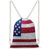 SMAZDFXX Zaino con coulisse e bandiera americana glitterata Sequin, borsa sportiva da palestra in tela per uomo e donna