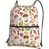 YYHWHJDE Zaino con coulisse con stampa di funghi colorati, leggero, impermeabile, con tasca con cerniera, per viaggi e sport