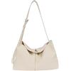 Generic Borsa a tracolla da donna in pelle PU di grande capacità borsa casual per uso quotidiano, bianco, casual
