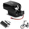 JHKJ Batteria per ebike 36V 10.4Ah 13Ah al Litio a Forma di Rana, Batteria per reggisella 48V 10.4Ah 12Ah con Caricabatterie e Blocco di Sicurezza,36v 10.4ah