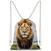 SMAZDFXX Zaino sportivo con coulisse a forma di leone, borsa a tracolla in tela per palestra, ideale per uomo e donna.