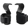ZGXNYI Ganci Palestra 2 ganci for sollevamento pesi con fasce for polsi, cinghia for barra manuale, for trazioni, potenziamento della potenza, palestra e fitness(Black-2pcs)