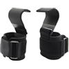 ZGXNYI Ganci Palestra Impugnature a gancio for sollevamento pesi con fasce for polsi, cinghia for barra manuale, guanti da palestra for trazioni e fitness(2PCS-Black)