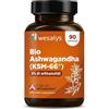 WESALYS Ashwagandha KSM-66 Bio 3600mg - Alto Dosaggio - | 3 mesi di fornitura - Ashwagandha Bio Certificata ksm66 pura - 90 Capsule Polvere Estratta dalla Withania, Made in Italy