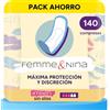 FEMME & NINA 140 assorbenti senza ali per ragazzi, in cotone morbido al tatto per un comfort extra, nucleo altamente assorbente, massima protezione, ultra sottile, zero odore e disagio, 10 confezioni