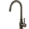 Gx Rubinetto Cucina, Ottone Girevole a 360°Miscelatore Cucina E Fredda E Calda Regolabile Rubinetto, Miscelatore Monocomando Per Lavello - Bocca Alta, Cucina Miscelatore Rubinetti, Nero, Stile Antico