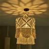 Liseng Paralume Boho lampada fatta a mano arazzo paralume Bohemien macramè decorazione boho nappa arazzo sfondo testa parte parete