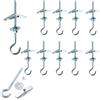 SHULLIN 10 tasselli pieghevoli a molla, M4 x 90, tasselli a gancio per soffitto in acciaio al carbonio, tasselli per cartongesso con gancio, zincati, ganci da soffitto con tasselli per piante sospese