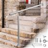 Randaco Corrimano in acciaio inox, 150 cm, ringhiera per interni ed esterni, corrimano da parete, montaggio laterale, angolo regolabile