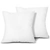 EDOW Set di 2 inserti in piumino leggero, in poliestere, alternativa, lavabile in lavatrice, 18 x 18 cm, colore bianco