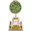 danila-souvenirs Uovo in Stile Fabergé portagioie Albero di Alloro (Albero di Arance) con Uccello 16 cm verde