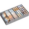 SONGMICS Organizer Cassetti Pieghevole, Divisori per Armadio Interno, Set di 5, 19/15 x 41 x 10 cm, Organizer Biancheria Intima Salvaspazio, Grigio Tortora, Collezione Tina RUS020GD01