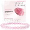 Bivei Quarzo rosa - Amore per se stessi - signora braccialetto perline 6mm semiprezioso cristallo naturale elastico elastico cristallo accessori regalo di yoga