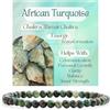 Bivei Turchese africano - Trasformazione Braccialetto di Cristallo per Donna 4mm Perle Pietra Semipreziosa Naturale Elastico Estensibile Gioiello Regalo Yoga Piccolo