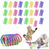 Eupneicu Giocattolo A Molla Per Gatti [24 Pezzi], Giocattoli Interattivi Per Animali Domestici, Urabile Interattivo Giocattolo Colorato, Spirale In Plastica Mordere Giocattolo Per Gattino [Piccola]
