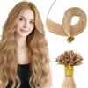SEGO Extension Capelli Veri Cheratina 35 cm 25 Ciocche Extension Charatina Capelli Umani Remy Lisci Extension Cheratina Capelli Veri 25g #27 Biondo Scuro