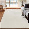 SHACOS Tappeto Camera da Letto Beige, Morbido Tappeti Salotto Moderni, Antiscivolo Tappeto Lavabile in Lavatrice per Cameretta, Cucina, Rug Geometrico Minimalista, 120 x 160 cm