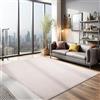 Teppium Tappeto per Soggiorno 160x230 cm Beige Lavabile, Pelo Corto, Moderno Design Monocromatico - Tappeto Lavabile Antiscivolo Extra Morbido e Fluffy per Cucina, Camera da Letto