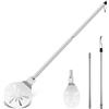 Herogo Pala per pizza, in acciaio inox perforato, 8 pollici, rotonda, in metallo, con manico lungo in metallo rimovibile per una facile scorrevolezza, facile da pulire e conservare, 20,3 x 22,3 x 118