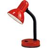 EGLO lampada da tavolo Basic, lampada da scrivania a 1 luce, in acciaio | e plastica, colore rosso, attacco E27