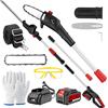 Keenstone 2 in 1 Tagliasiepi ad Asta Elettrica Senza Fili, Batteria da 4,0 Ah, Motosega da 20 cm, Doppia Lama da 42 cm, Portata Massima 2,8 m per Giardini, Alberi e Arbusti