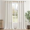 CUTEWIND Tende per Interni Camera da Letto Moderna Lino con Occhielli 2 Pezzi 140x250 CM, Tende Moderne Semitrasparente per Soggiorno Salotto Eleganti Cameretta Tenda da Interno, Avorio