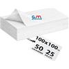 Generic GM 25 Pezzi - Tovaglie in TNT 100x100cm Colore BIANCO 50 GRAMMI, Tovaglie Coprimacchia in TNT Tessuto non Tessuto Ideali per la Ristorazione