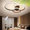 FUMIMID Plafoniera Tre Anelli Lampadario in Acrilico Lampada Da Soggiorno Rotonda Plafoniere Design Moderno LED Lampadari Per Sala Da Pranzo Camera Da Letto Cucina Dimmerabile Con Telecomando,Marrone
