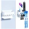 GGQ Portaspazzolino Elettrico, Porta Spazzolino da Muro, Porta Dentifricio, Porta Spazzolini Bagno, Porta Testine Portaspazzolini, Porta Spazzolini Elettrici Parete (Bianco)