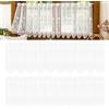 Kinesgsg 2 Pezzi Tende Corte per Cucina, 130 X 45 CM, Bianco Tenda da Bistrot, Semitrasparenti, Tende Corta per Finestra Piccola da Cucina, per Arredare la Casa di Campagna del Bistrot