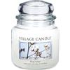 Village Candle 106316339 Pure Linen Vaso Medio, Vetro, Bianco, 10.2 x 10.1 x 12.1 cm