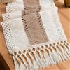 Tupenofif Tischläufer, tischläufer Beige Boho Farmhouse Stile Country macramè Nappine Frange Cotone Aspetto Lino Moderno Rustico Decorazione Tavolo da Pranzo tavolino Naturale Tessuto a Mano Vintage
