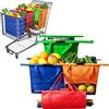 auvstar Set di 4 Borse per Carrello Spesa Supermercato,1 Borsa Termica blu e 3 Sacchetti in rete Riutilizzabili,Borsa Pieghevole con Manici e Chiusura in Velcro,Carico 23kg