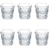 Villa d'Este Home Tivoli Set 6 bicchieri acqua in vetro 275 ml, decoro materico, Amnesia
