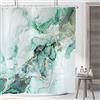 ASDCXZ Tenda da doccia in marmo, 180 x 200 cm, moderna, astratta, turchese, oro, bianco, effetto marmo, tessuto lavabile, tenda da doccia in poliestere, impermeabile, per vasca da bagno con 12 ganci