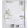 Kutti Tenda a Pacchetto Bellinda Bianca, Motivo Floreale Naturale, con Occhielli 45, 60, 80, 100, 120 * 140 cm (Taglia 45 * 140 cm, Verde)