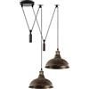 DC VOLTAGE Lampada a Sospensione Moderna a 2 Teste Con Paralume a Cupola In Metallo Rame Spazzolato Facile da Montare Cavo Regolabile da 29 cm Con Base E27 Ideale Per Ufficio Soggiorno Ristorante
