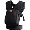 vrbabies Fascia porta bebè, per neonati e bambini, delicata sulla pelle e morbida, perfetta idea regalo per neonati (colore nero)