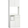 HOMCOM Buffet da cucina multi-storage 4 ante 71x41x178 cm Bianco