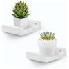 FURAOMEILI Piccoli scaffali da parete, mini mensole sospese con bordo, per altoparlanti, set di 2 cornici per piante, decorazione per soggiorno, cucina, camera da letto, legno, 13 cm, bianco