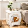 powerking Tavolino a 2 ripiani, bianco, piccolo comodino con ripiano portaoggetti, mensola sottile per soggiorno, camera da letto, bagno, ufficio, balcone, corridoio