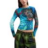 Desigual JERS_Pompom_Lacroix Sweatshirt Donna, Blu, XL