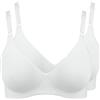 Nur Die 2er Pack Damen Baumwoll Bh Donna Reggiseno, Bianco (White), 5C (Taglia Produttore: 90C)