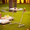 meublescosy MEUBLE COSY Tavolo Pieghevole Regolabile con Portabicchieri, Piccolo Tavolo Leggero Pieghevole con Piano Inclinabile, Design Salvaspazio per Uso Quotidiano e All'aperto, Beige
