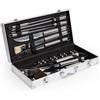 tectake® Set Barbecue Acciaio Inox, Accessori Barbecue con Valigetta Alluminio, Utensili Griglia, kit Barbecue Completo, Posate Barbecue, Spatola Pinza Forchettone, 18 Pezzi