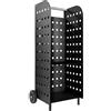 tectake® Carrello Portalegna con Ruote, Portatutto in Lamiera Perforata, Ripiano Aggiuntivo, Carrello Porta Attrezzi, Stabile e Robusto per Interno ed Esterno - Nero
