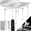 tectake® Tavolo da Campeggio Pieghevole, Telaio in Alluminio, Tavolo Salvaspazio con Pratica Borsa da Trasporto, Resistente alle Intemperie, 140x70x70 cm - Grigio